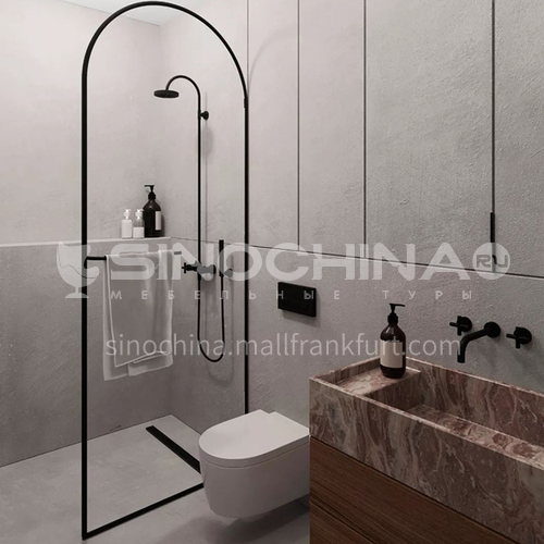 Arch-shaped overall  bath screen   bathroom toilet one-word partition   sliding door screen glass door  shower room   customization   GD Dtype